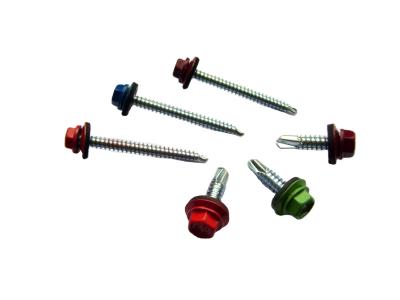 China Wholesale Hex Joint Head Color Tek Roofing Screws Hex Head Screws Color Galvanized Hex Head For Colored Tile Roof for sale