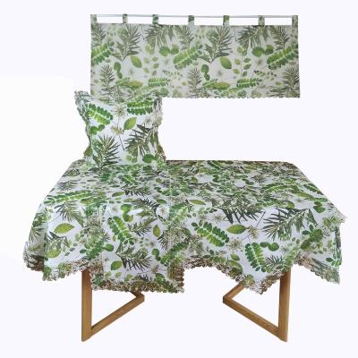 China Chemical lace around the border factory supply attractive price daily decoration block printing waterproof tablecloth for sale