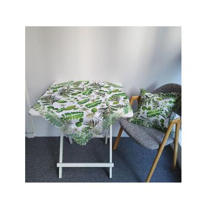 China Beautiful green wedding waterproof printed tablecloth lace tablecloth with leaves and dandelions for sale