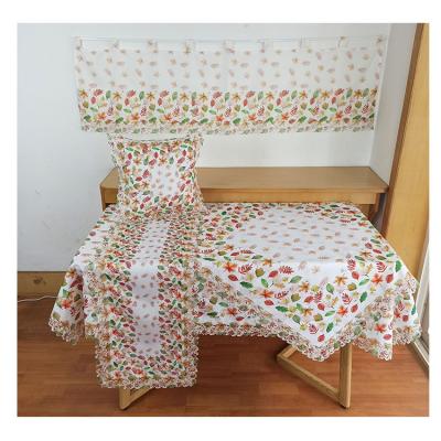 China New Design Beautiful Printed 80*80cm Printed Table Cloth Waterproof With Lace for sale