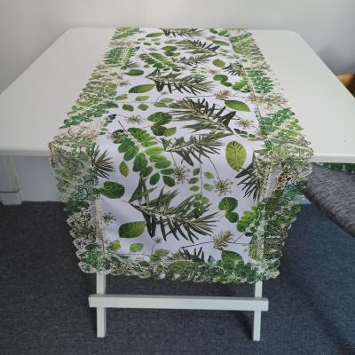 China Chemical lace around high quality table runner wholesale border polyester decorative table mat for sale