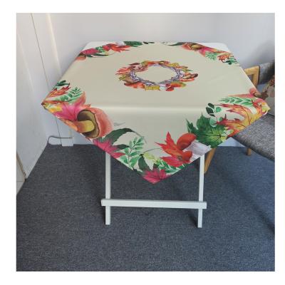 China 2022 Decorative High Quality Simple Dining Table Cloth Hotselling Digital Printed Cloth Table Cloth For Home Decoration With Leaves Design Accept Customized for sale