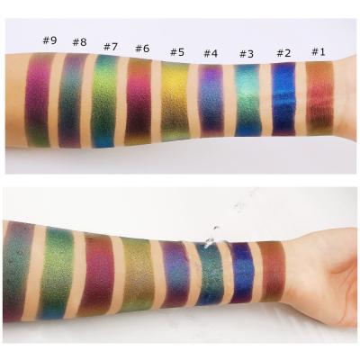 China Waterproof Cosmetic Grade Color Changing Eyeshadow Dye Pressed Duo-Chrome Chameleon Eyeshadow Makeup for sale