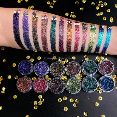 China High Dye Mermaid Color Changing Chameleon Eyeshadow Powder Waterproof Loose Wet Glitter Eyeshadow for sale