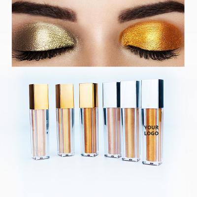 China Waterproof Custom Logo Single Liquid Waterproof Glitter Shimmer High Pigmented Eyeshadow Makeup for sale