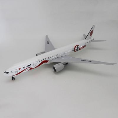 China 1:160 Boeing B777 Resin Passenger Airplane Custom Model Toy Simulation Detachable Hollow Window Eco-friendly Material With Induction Light for sale