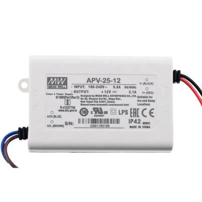 China Mid Well Constant Voltage APV-25-24 Led Flood Light Driver PFC Function Design IP42 25w 1a 24v Small Size Power Supply Apv-25-24 for sale