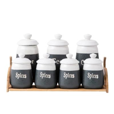 China Traditional New Fashion High Custom Spice Pot Set Ceramic Kitchenware Sets for sale