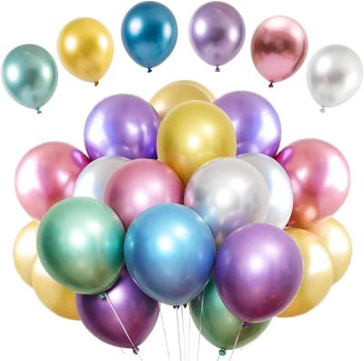 China 12 Inch Chrome Latex Balloons Birthday Party Favor Metallic Toy Favor Toy for Bridal Shower Valentine's Day Baby Shower Christmas Decorations for sale