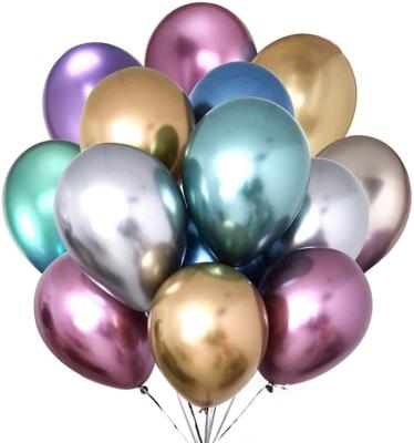 China Gift Toy Gift Toy Wholesale 12 Inch Metallic Chrome Metal Latex Balloons Helium Multicolor Chrome Metal Balloons For Wedding Birthday Baby for sale