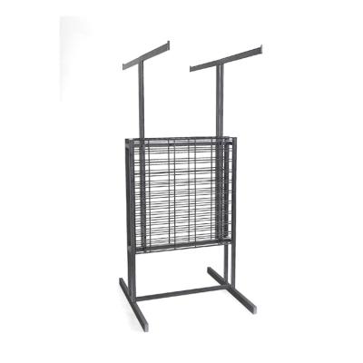 China Metal Clothing Store Iron Steel Wire Metal Display Rack Floor Standing for sale