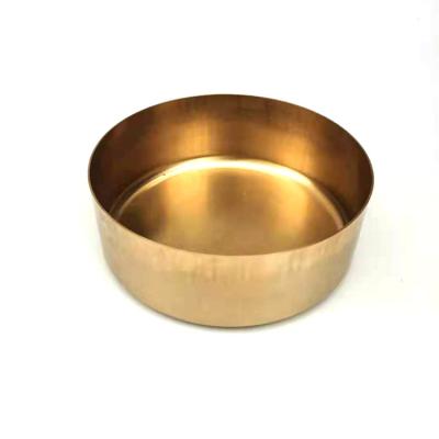 China Household Mirror Custom Brass Round Tray Suction Metal Deep Gold Thin Layer for sale