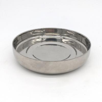 China Household Food Industry Porcelain OEM Lathe Spinning Part Suction Circle Cover and Stainless Steel Deep Pan for sale