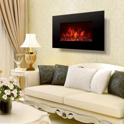 China Fire flame Flat Tempered Glass Wall Mounted Electric Fireplace Heater EF-14A Log Chimenea ROOM HEATER for sale