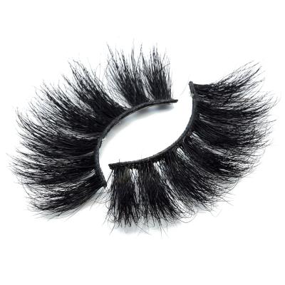 China 25Mm Fluffy Tapered Thick Mink Full Strip Lashes Faux Cilios 3D Natural Looking Mink Eyelashes Vendor for sale