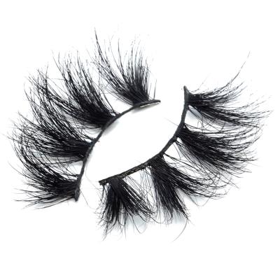 China Qingdao Thick Tapered Fluffy Strip Full Lashes Wholesale Mink Private Label Custom Eye Lashes Fake Cilios 25mm for sale