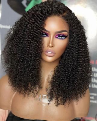 China Kinky Kinky Curly Front Bob Wig For Women Brazilian Remy Short Bob Lace Closure 13x4 Curly Lace Wig Pre Plucked for sale