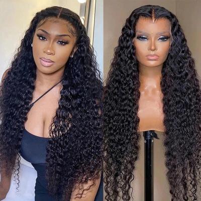 China 13x4 Lace Front Human Hair Wigs Transparent Deep Curly Women's Body Wave Wave Closure Wig Brazilian Human Hair Wigs For for sale