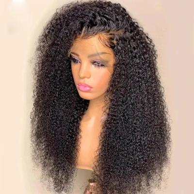 China 13x4 Curly Women Kinky Curly Women's Kinky Curly Front Human Hair Wigs For Remy Pre Plucked Lace Front Wig for sale