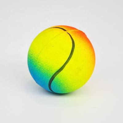 China OEM&ODM 6cm Viable Pet Throwing Training Gnaw Grinding Teeth To Bounce Ball Toys Tennis Foam Rubber Trichromatic Fluorescent Ball for sale