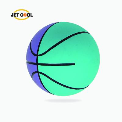 China Sports Toys OEM&ODM 9cm High Elasticity Rubber Two Color Basketball Rebounding Cavity Ball Basketball Mini Fun Toys for sale