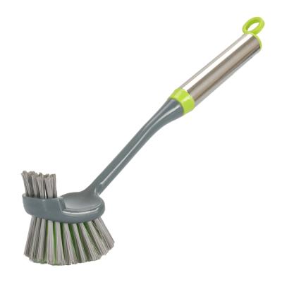 China Stocked Stainless Steel Plastic Daily Kitchen Use Custom Eco Pot Brush For Sale for sale