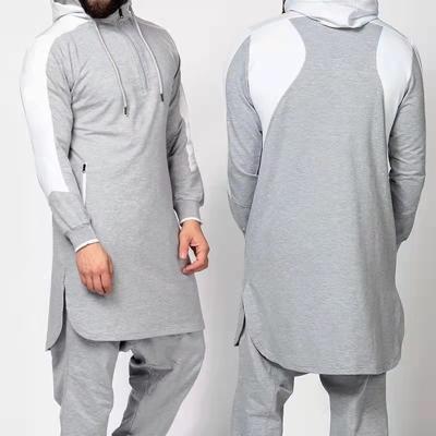 China Patchwork Plus Size Winter Long Sleeve Mens Thobe Hoodie Moroccan Thobe Abaya Muslim Islamic Clothing For Men P04 P04 for sale