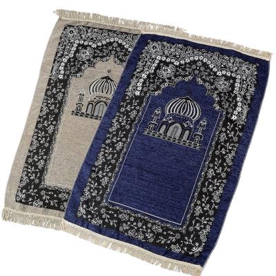 China 70*110cm Islamic Arabic Luxury Non-Slip Ramadan Prayer Mat Blanket For Muslim Bulk Wholesale Non-slip for sale