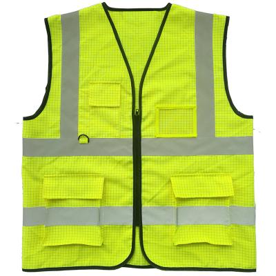 China XIAKE Anti-Static New Design Yellow-Orange Flame Retardant Anti-Static OEM Customized Hi Vis Reflective Safety Vest for sale