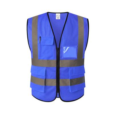 China XIAKE High Visibility ANSI Mesh Engineer High Quality Blue Orange Self-Protective Safety Vest for sale