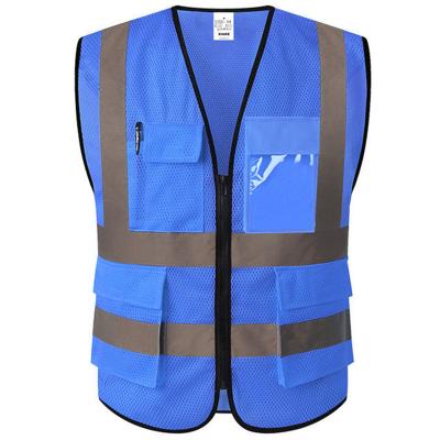 China Breathable High Visibility XIAKE Pockets Strips Working Jackets Hi Vis Reflective Construction Safety Vest for sale