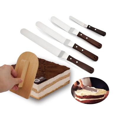 China Sustainable 4/6/8/10 Inch Stainless Steel Cake Spatula Butter Knife Smoother Kitchen Pastry Cake Decorating Cream Frosting Icing Tools for sale