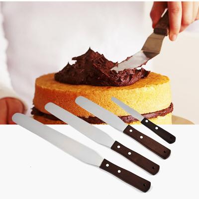 China Sustainable 4/6/8/10 Inch Stainless Steel Cake Smoother Butter Straight Knife Frosting Cream Pastry Kitchen Spatul Cake Decorating Tool for sale