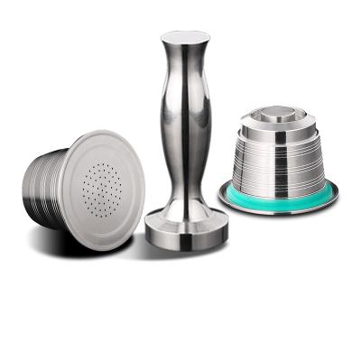 China Stainless Steel.Good For Your Health 2Capsules 1Tamper Stainless Steel Nespresso Refillable Coffee Pods Coffee Tamper Nespresso Pod For Coffee Bartender for sale