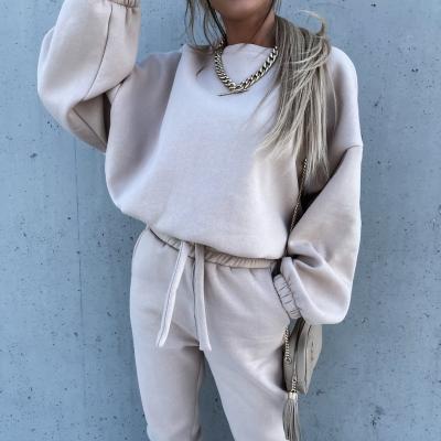 China Women Breathable Sheath Two Piece Sets Long Oversized Sweatshirt and Sweatpants 2pcs Customization Sets Apparel Manufacturer for sale