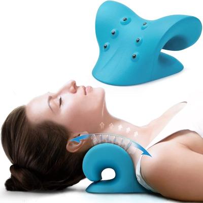 China Cervical Neck Traction Devices Chiropractic Neck and Shoulder Relaxer Magnetic Neck Stretcher Massage Pillows for sale