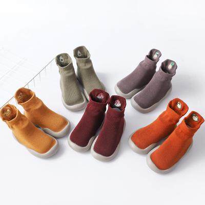 China 2022 new light high quality custom logo lugs anti-slip shoes soles cotton rubber baby shoes for baby toddler shoes for sale