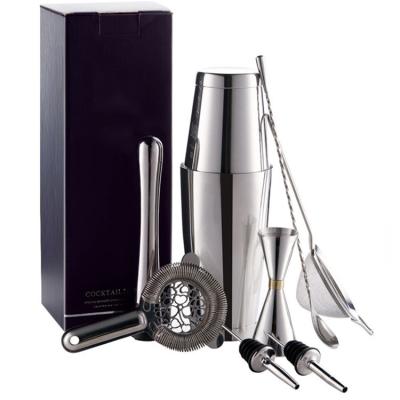 China Barware Fashion Bar Accessories Seven-piece Bar Tool Kit 304 Stainless Steel Cocktail Shaker Barware Barware Boston for sale