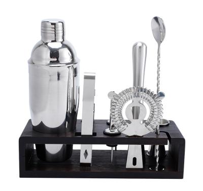 China Fashion Bar Accessories Cocktail Shaker Set Stainless Steel Bar Cocktail Shaker Set 9 Piece Set for sale