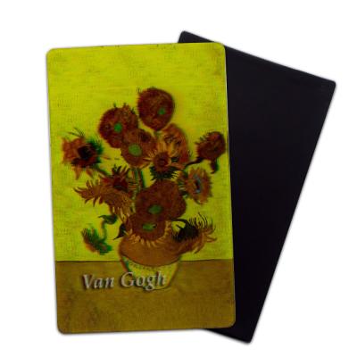 China Van Gogh'S Sunflower 3D Magnets For Museum Art Gallery customized fridge magnet for sale