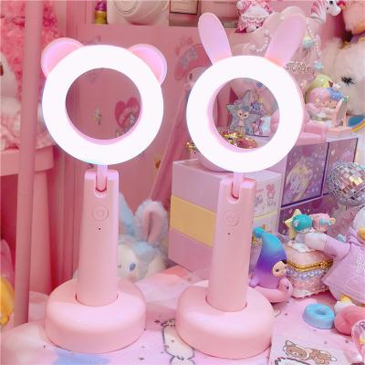 China Lovely Minimalist Pink Animal Bear Rabbit 3 Colors Night Light Lamp For Kids Study Gifts for sale