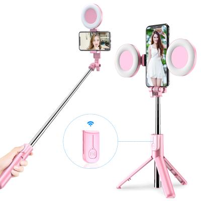 China Wireless 4in1 Digital Camera Selfie Monopod Handheld LED Ring Light Extendable Live Tripod for iPhone X 8 Android smartp for sale