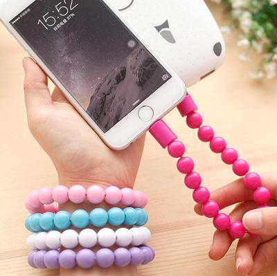 China Creative MP3/MP4 Player Hand Chain Sugar Color Bracelets Charging USB Cable For Android Phone for sale