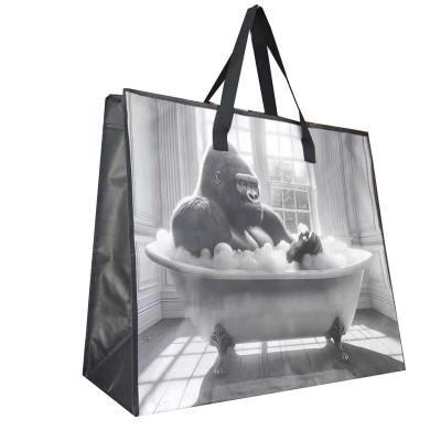 China Customized Logo Woven Handle PP Woven Shopper Bags for sale