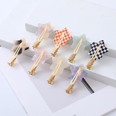 China Makeup Star Style Hair Clip Soft Seamless Net Red Clip Acetate Press Hair Clips Bangs Clips for sale