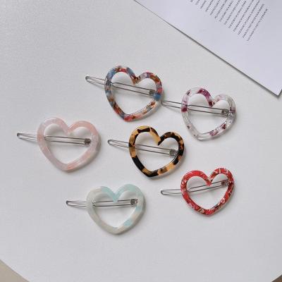 China Women Hair Acessories Love Hairpin Fashion Hairpin Love Hairpin Single Hollow Alloy Frog Clip All-match Side Clip Alloy Frog Clip for sale