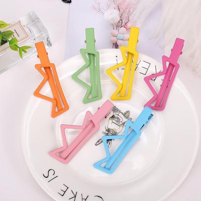 China European and American style 7cm New DIY style top color crown hair clip Hollow side clipMetal for ladies for sale