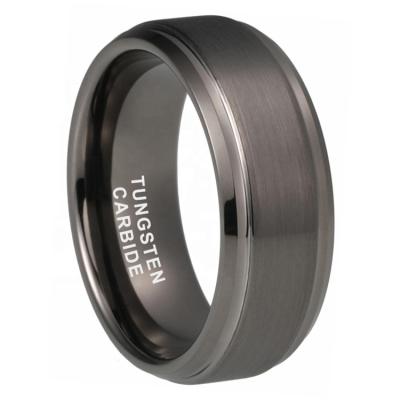 China Supplier CLASSIC Professional Gunmetal Tungsten Wedding Band Men Women 4mm 6mm 8mm Shape Rings for sale