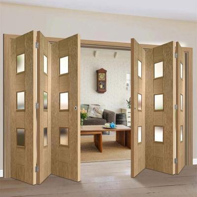 China Sound Insulation White Oak Varnish Finish ABS Fasion Honeycomb Core Bifold Door For Apartment for sale