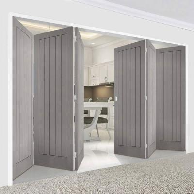 China Bifold Folding Door Frameless Sliding Aluminum Aluminum Glass Screen Plastic Fold Garage Sound Insulation Doors For Bathroom for sale